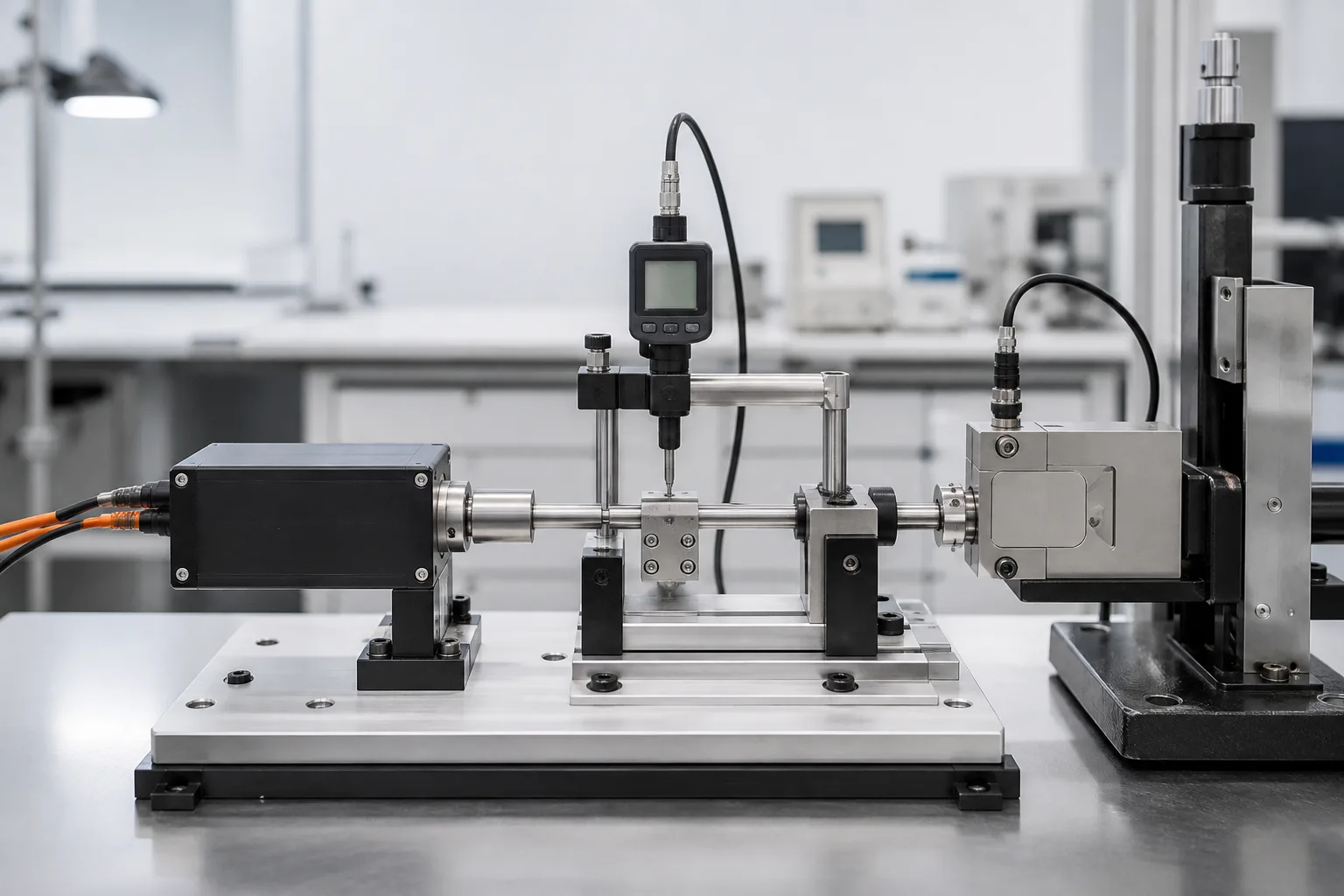 Precision fixture verifying wax motor stroke and output force