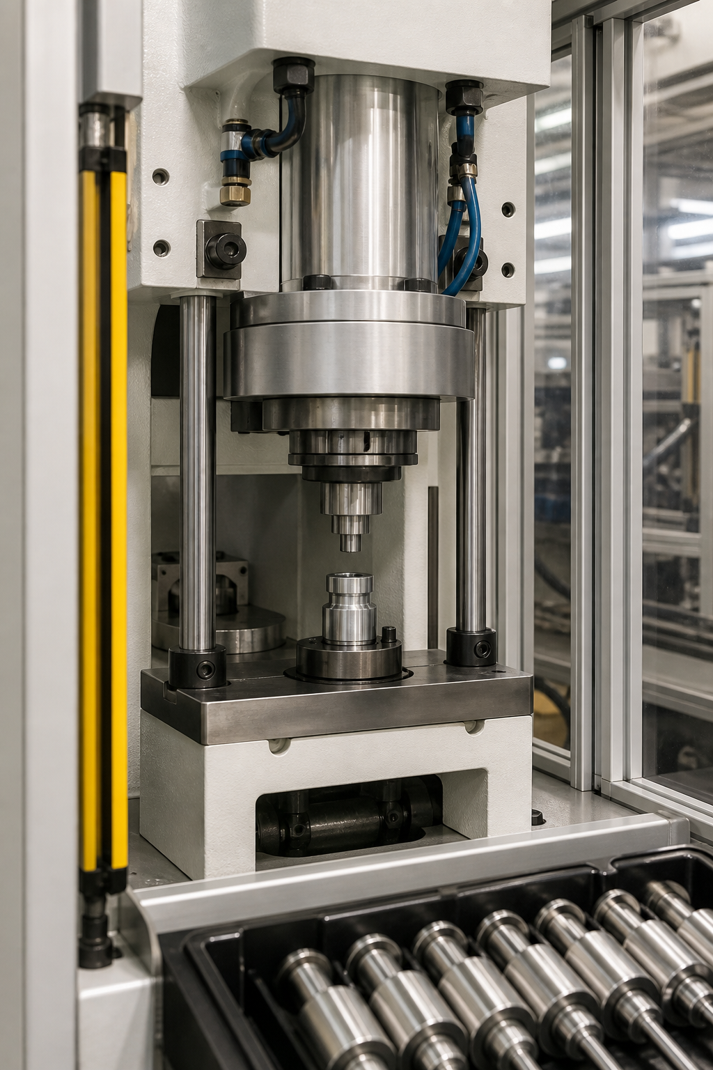 Pneumatic precision pressing equipment for wax motor components