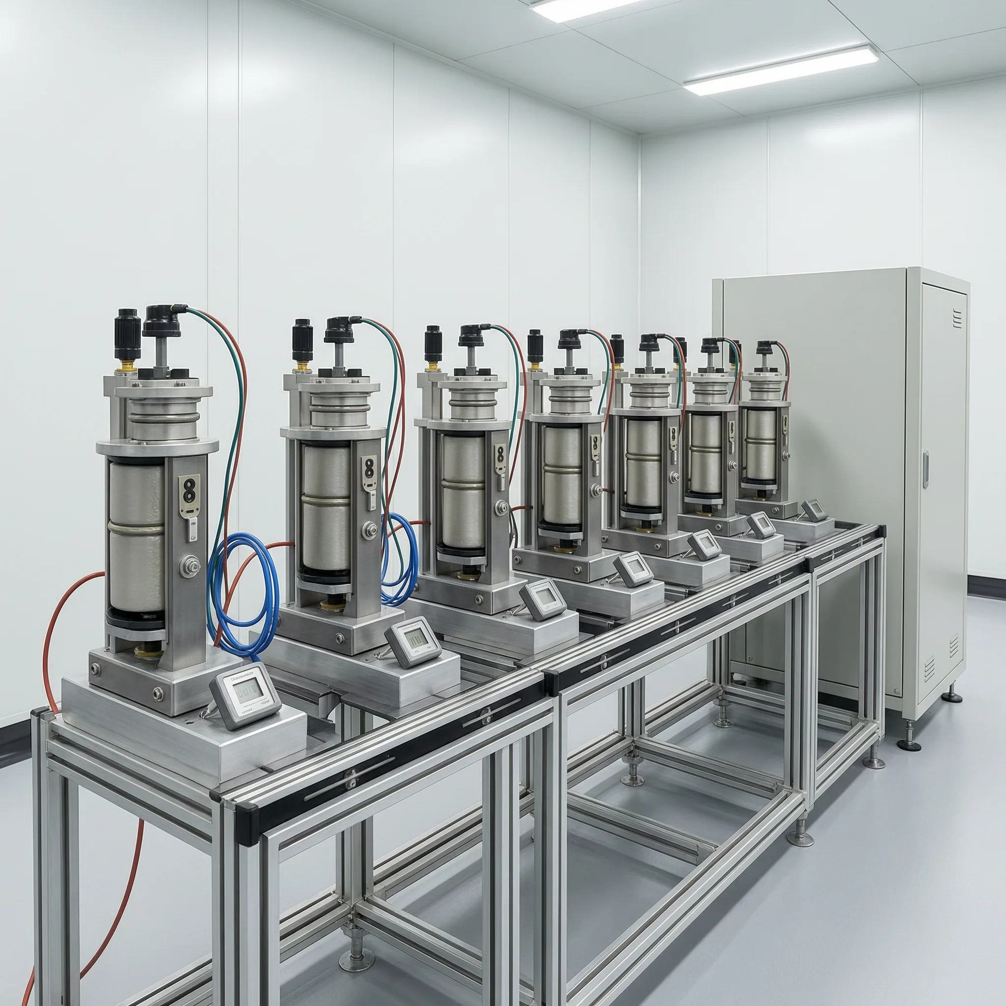 Multiple wax motor actuators running on a life cycle endurance test bench
